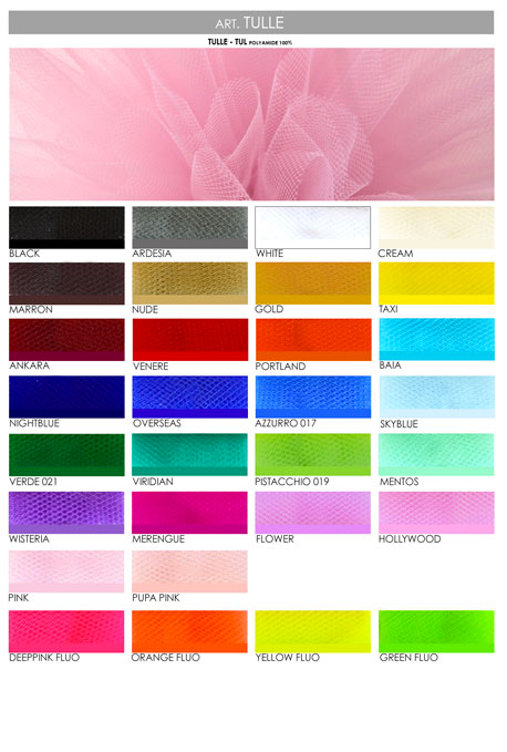 Color chart tulle